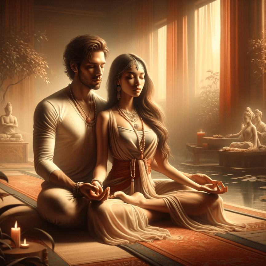 Туристы наслаждаются захватывающими видами снежных вершин, создающими атмосферу умиротворения и гармонии